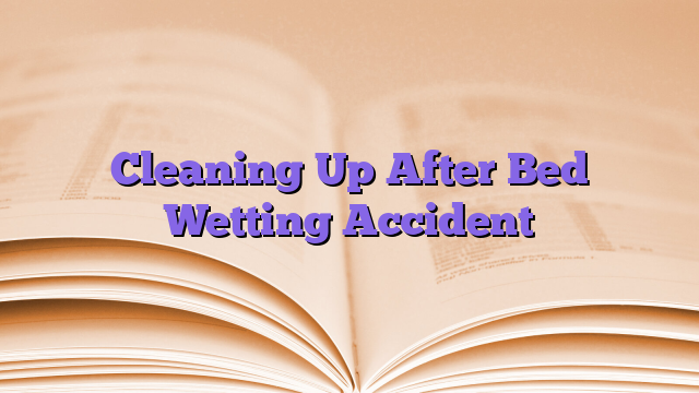 Cleaning Up After Bed Wetting Accident