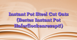 Instant Pot Steel Cut Oats (Bestes Instant Pot Haferflockenrezept!)