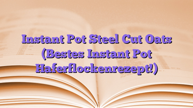 Instant Pot Steel Cut Oats (Bestes Instant Pot Haferflockenrezept!)