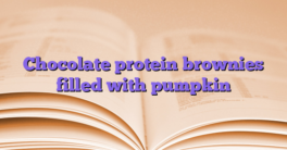 Chocolate protein brownies filled with pumpkin