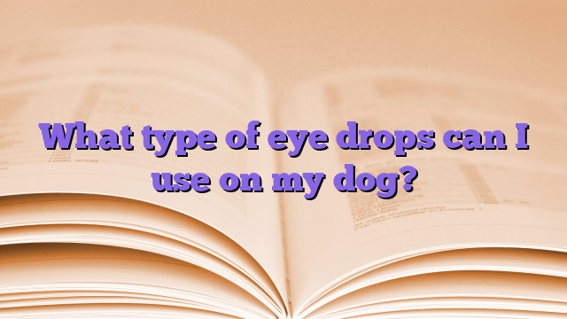 What type of eye drops can I use on my dog?