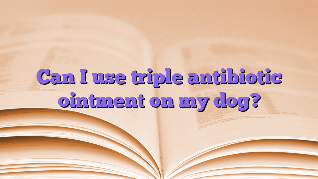 Can I use triple antibiotic ointment on my dog?